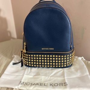 Navy Michael Kors Rhea Studded Backpack